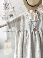 画像3: MARCHE' DE SOEUR／大きなラッフル襟のチュニック・ワッフルブラック×黒 (3)