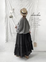 画像2: ubasoku/バルーン裾のラグランブラウス・ギンガム (2)