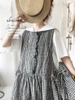 画像3: ubasoku/サイドリボンのジャンパースカート・ギンガム (3)