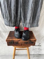 画像1: ubasoku/裾ピンタックパンツ・ブラックシャンブレー (1)
