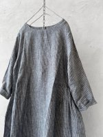 画像5: closet meii／ストライプリネンワンピース・ネイビー (5)