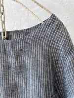 画像6: closet meii／ストライプリネンワンピース・ネイビー (6)
