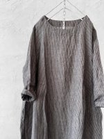 画像3: closet meii／ストライプリネンワンピース・ブラウン (3)