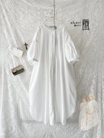 画像1: closet meii／ショートパフスリーブチュニック・オフ (1)