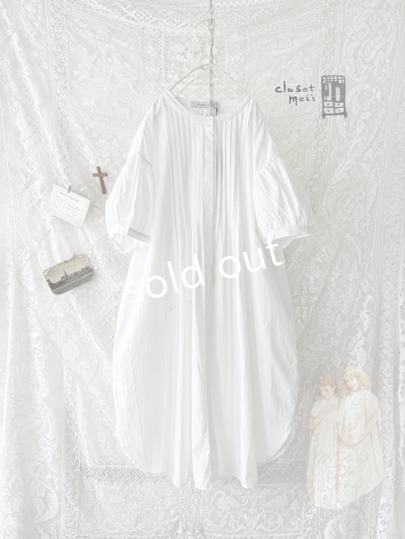 画像1: closet meii／ショートパフスリーブチュニック・オフ (1)