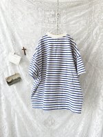 画像5: Re:born／コットン天竺半袖プルオーバー・ブルーボーダー (5)