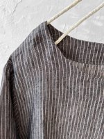 画像4: closet meii／ストライプリネンワンピース・ブラウン (4)