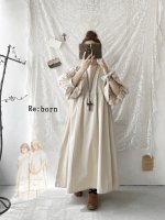 画像1: Re:born／2wayパフスリーブワンピース・オートミール (1)