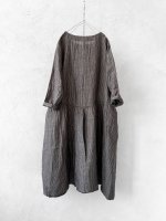 画像7: closet meii／ストライプリネンワンピース・ブラウン (7)