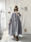 画像2: closet meii／ストライプリネンワンピース・ブラウン (2)
