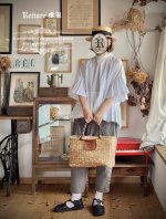 画像1: Reliure／Pleated blouse・white (1)