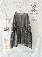 画像1: MARCHE' DE SOEUR／ギャザープルオーバー・ワッフルブラック (1)