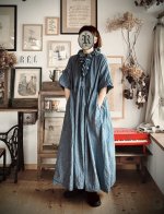 画像2: MARCHE' DE SOEUR／フローフリルワンピース・ダンガリー (2)