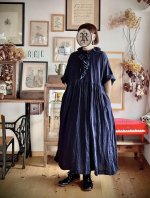 画像2: MARCHE' DE SOEUR／フローフリルワンピース・ダークネイビー (2)