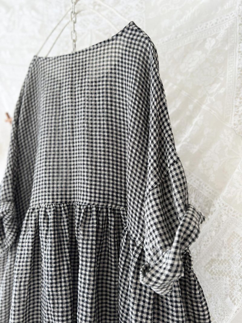 画像8: MARCHE' DE SOEUR／ギャザープルオーバー・ワッフルブラック (8)