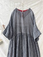 画像6: MARCHE' DE SOEUR／ギャザーワンピース・ワッフルネイビー (6)