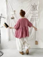画像3: MARCHE' DE SOEUR／ギャザープルオーバー・レッドギンガム (3)