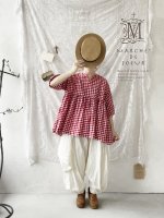 画像1: MARCHE' DE SOEUR／ギャザープルオーバー・レッドギンガム (1)