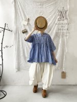 画像1: MARCHE' DE SOEUR／ギャザープルオーバー・ブルーギンガム (1)