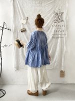 画像3: MARCHE' DE SOEUR／ギャザープルオーバー・ブルーギンガム (3)
