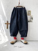 画像1: seasew.／12onz デニムコクーンパンツ・インディゴ (1)