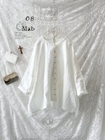 画像1: 08mab/リネンワイドブラウス・オフ (1)