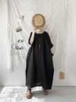 画像3: 08mab/ヨーロピアンリネンワイドワンピース・ブラック (3)