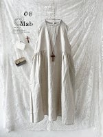 画像2: 08mab/ノースリーブサイドギャザーワンピース・生成り (2)