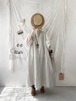 画像1: 08mab/ノースリーブサイドギャザーワンピース・生成り (1)