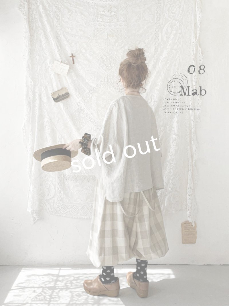 画像3: 08mab/リネンワイドブラウス・ギンガム (3)