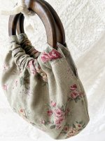 画像5: MARCHE' DE SOEUR／木の持ち手バッグ・モスグリーンローズ (5)