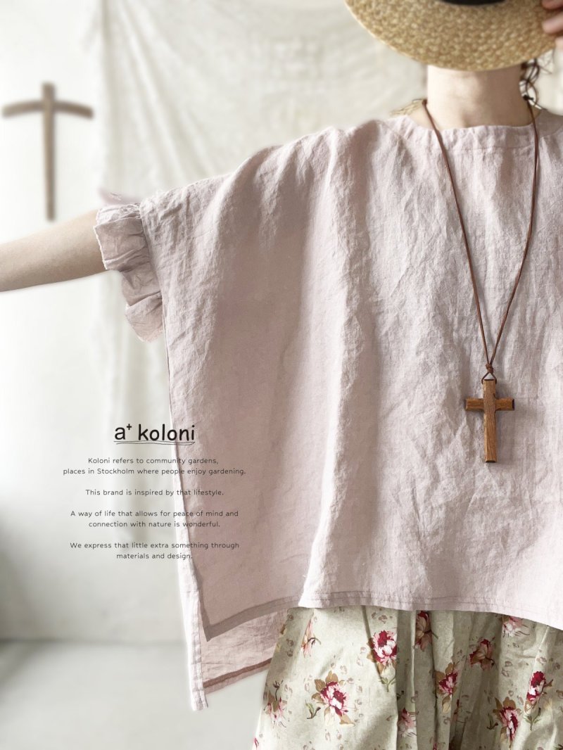 画像7: a+koloni／東炊きリネン袖フリルプルオーバー（4color） (7)