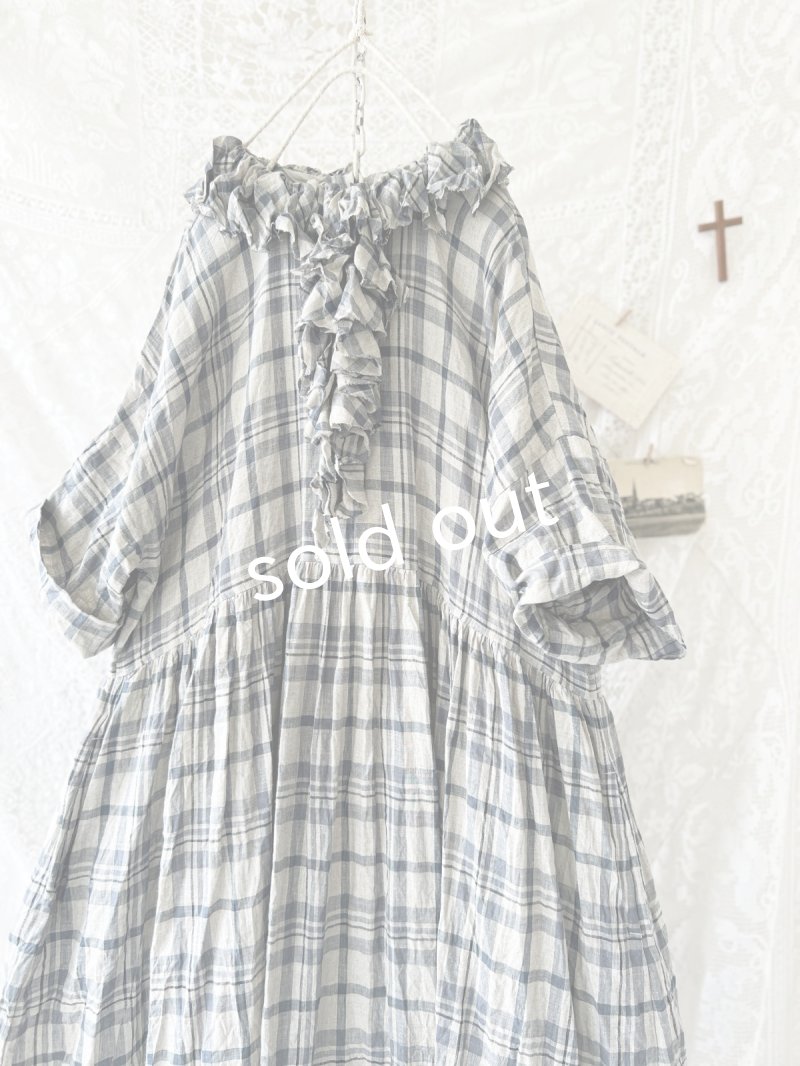 画像3: MARCHE' DE SOEUR／フローフリルワンピース・チェック (3)