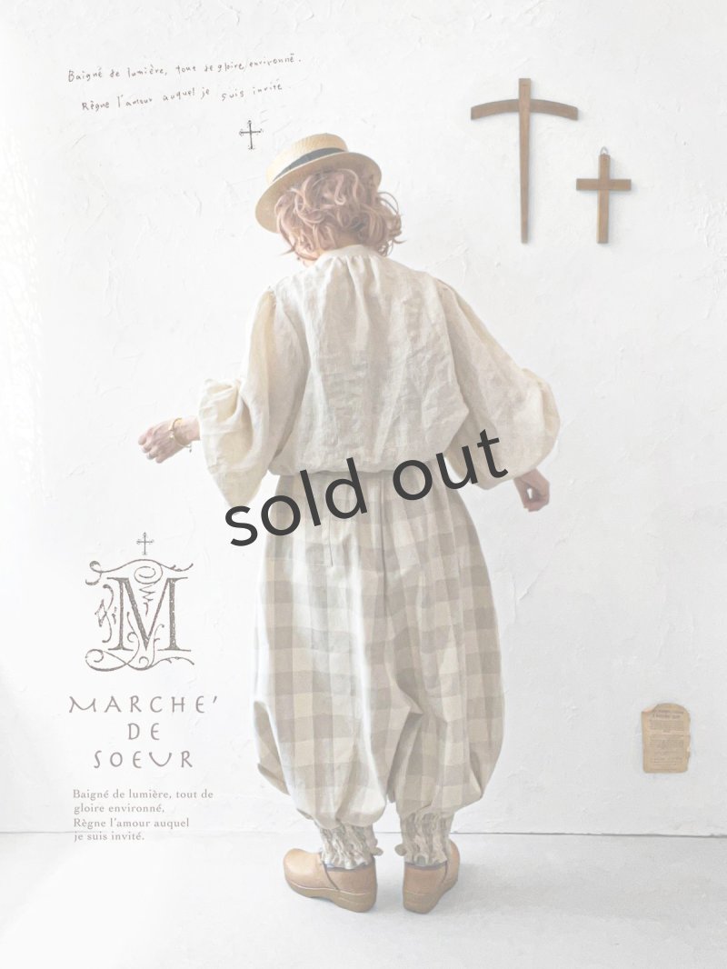 MARCHE' DE SOEUR／ピエロパンツ・ベージュブロックチェック - MARCHE