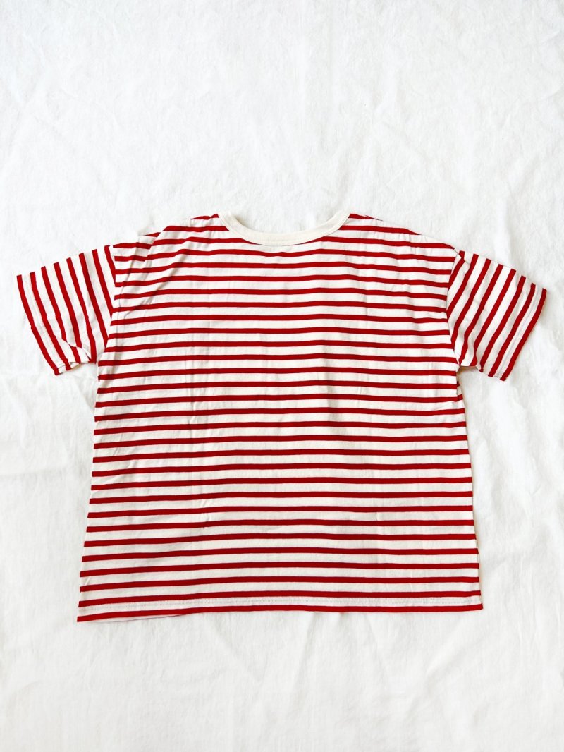 画像3: seasew.／402 ボックスポケットTシャツ・レッドボーダー (3)
