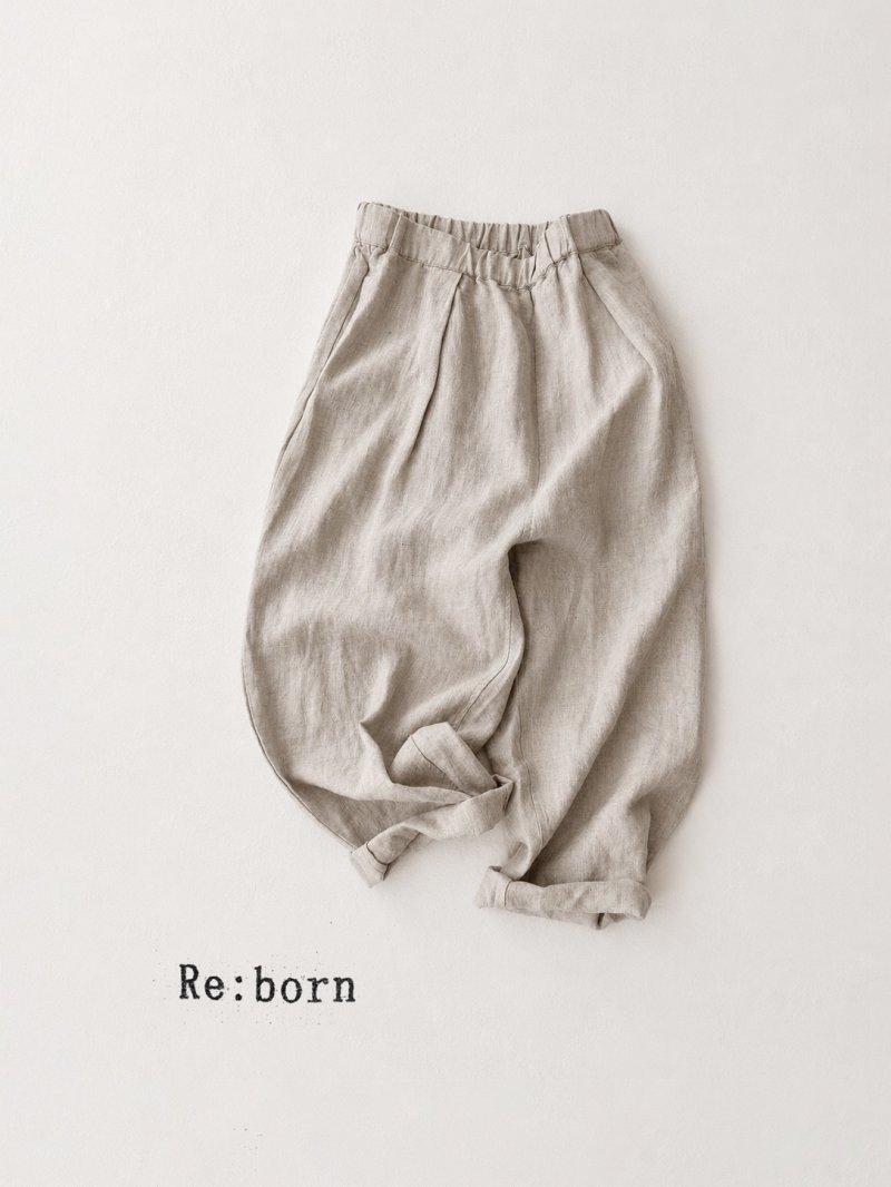画像12: Re:born／リネンタックテーパードパンツ・ナチュラル (12)