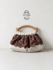 画像1: ecru-ke／木の持ち手バッグ・茶アンティークフリル (1)