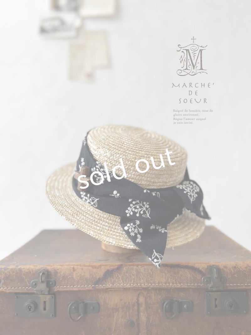 画像7: MARCHE' DE SOEUR／黒ブーケ刺繍のハット (7)