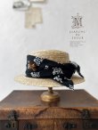画像1: MARCHE' DE SOEUR／黒ブーケ刺繍のハット (1)