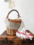 画像6: MARCHE' DE SOEUR／アンティークダマスク織リネン かごバッグ (6)