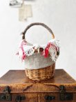 画像3: MARCHE' DE SOEUR／アンティークダマスク織リネン かごバッグ (3)