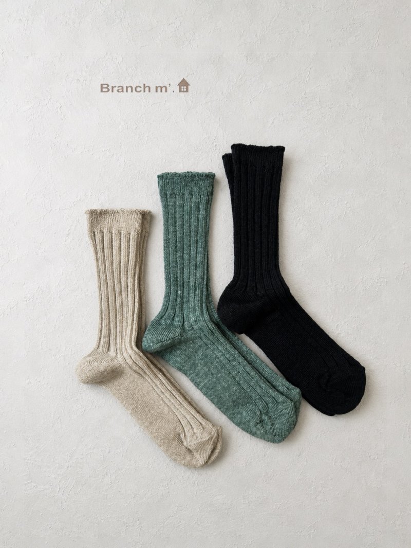 画像1: Branch m'／さらっとリネン天竺ソックス (1)