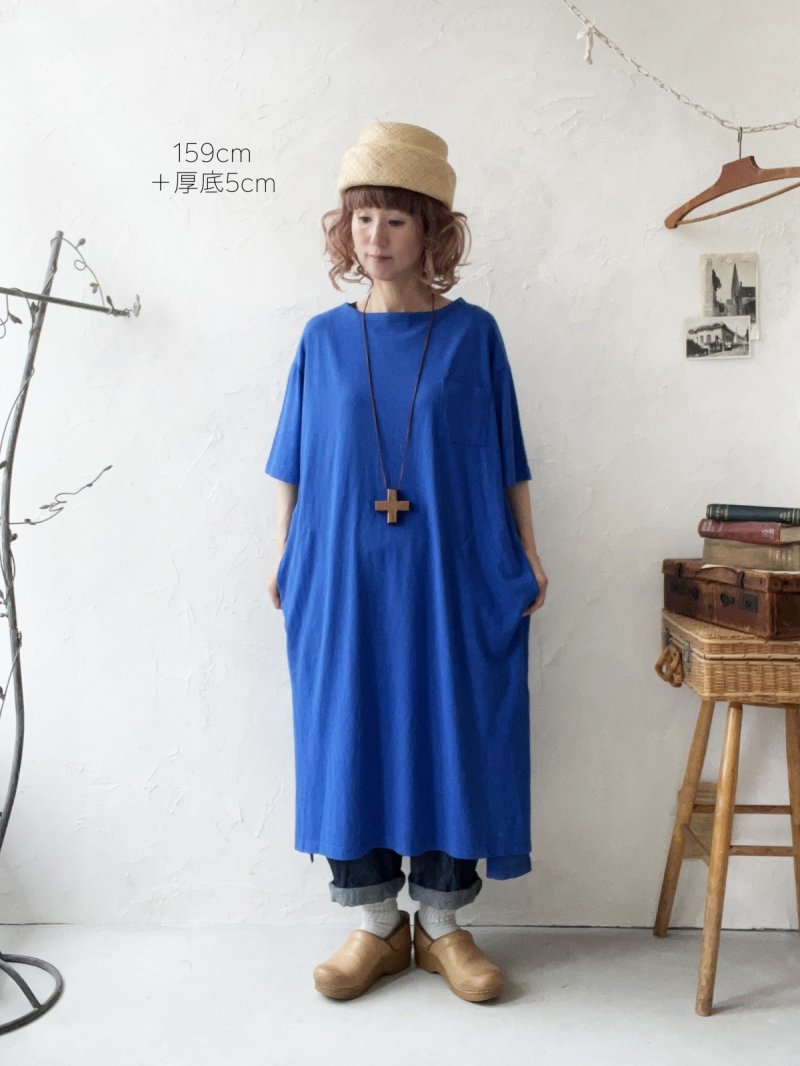 画像3: SO／コットン天竺ドッキングワンピース（2color） (3)