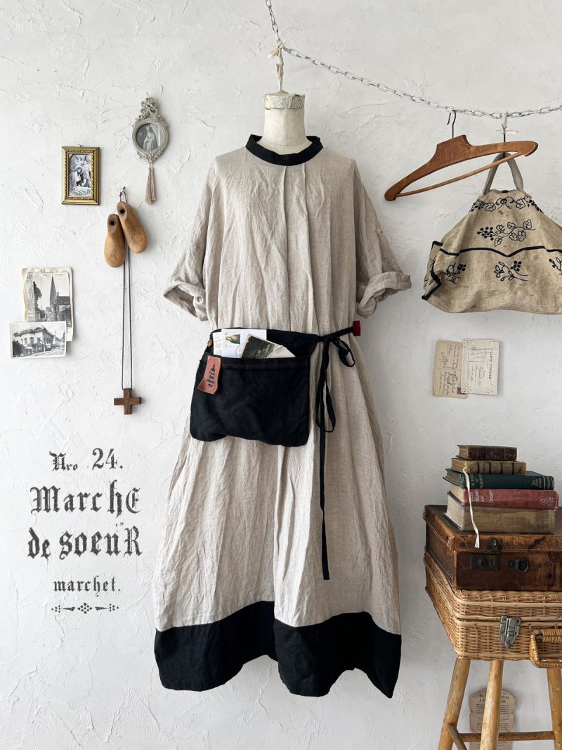 画像1: MARCHE' DE SOEUR／種蒔のワンピース・生成り (1)