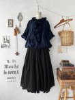 画像1: MARCHE' DE SOEUR／フローフリルの半袖ブラウス・ダークネイビー (1)