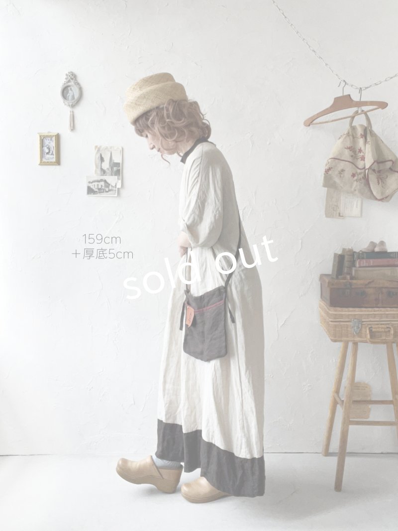 画像14: MARCHE' DE SOEUR／種蒔のワンピース・薄生成り×チョコ (14)