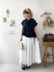 画像11: MARCHE' DE SOEUR／フローフリルのフレンチ袖ブラウス・ダークネイビー (11)