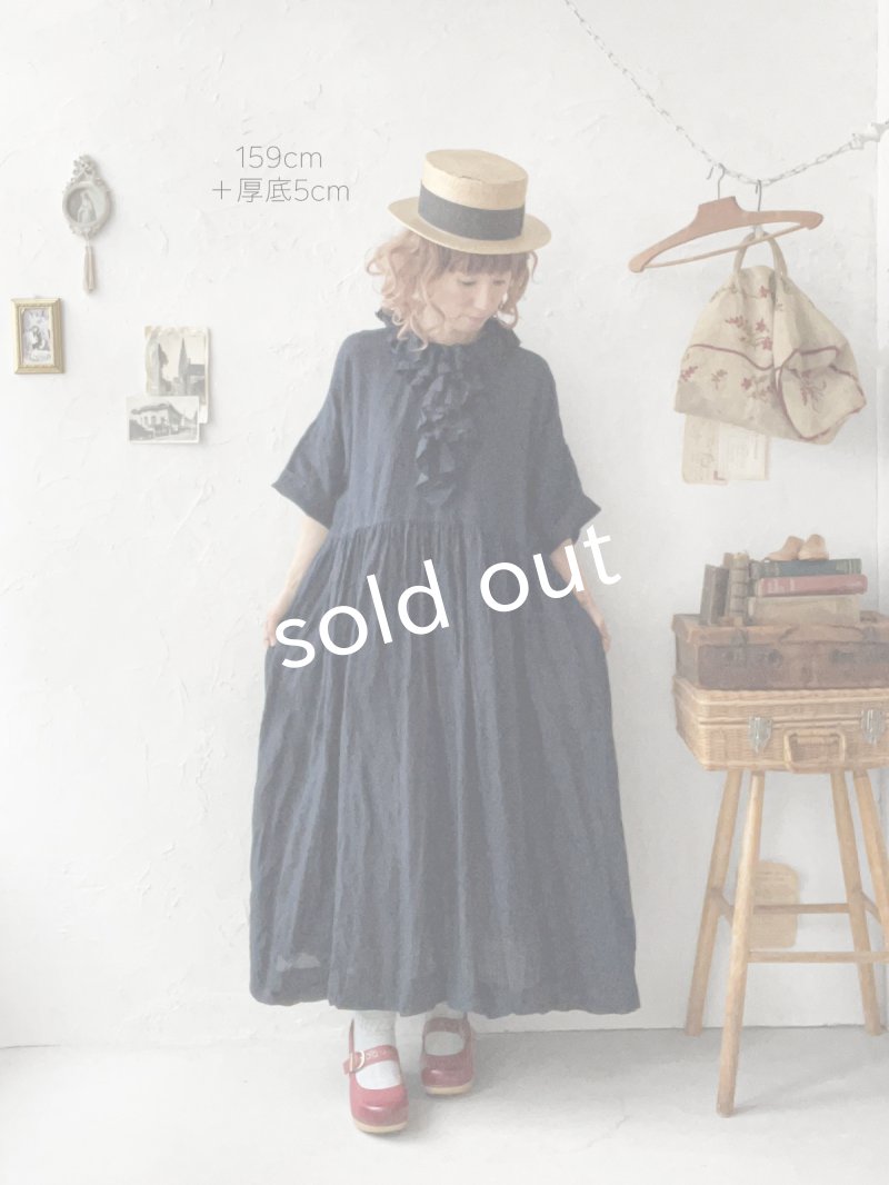 画像12: MARCHE' DE SOEUR／フローフリルワンピース・ダークネイビー (12)