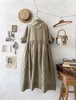 画像13: MARCHE' DE SOEUR／革タグストール付きスキッパーワンピース・オリーブドラブ (13)