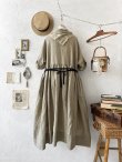 画像11: MARCHE' DE SOEUR／革タグストール付きスキッパーワンピース・オリーブドラブ (11)